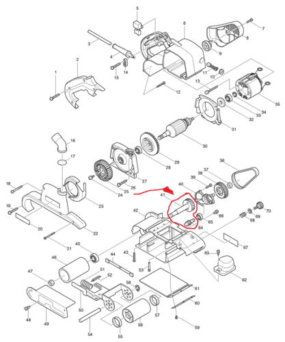 NEU Makita Stirnrad 43 + Stirnrad 12 für Bandschleifer 9403 - Bild 1 von 1