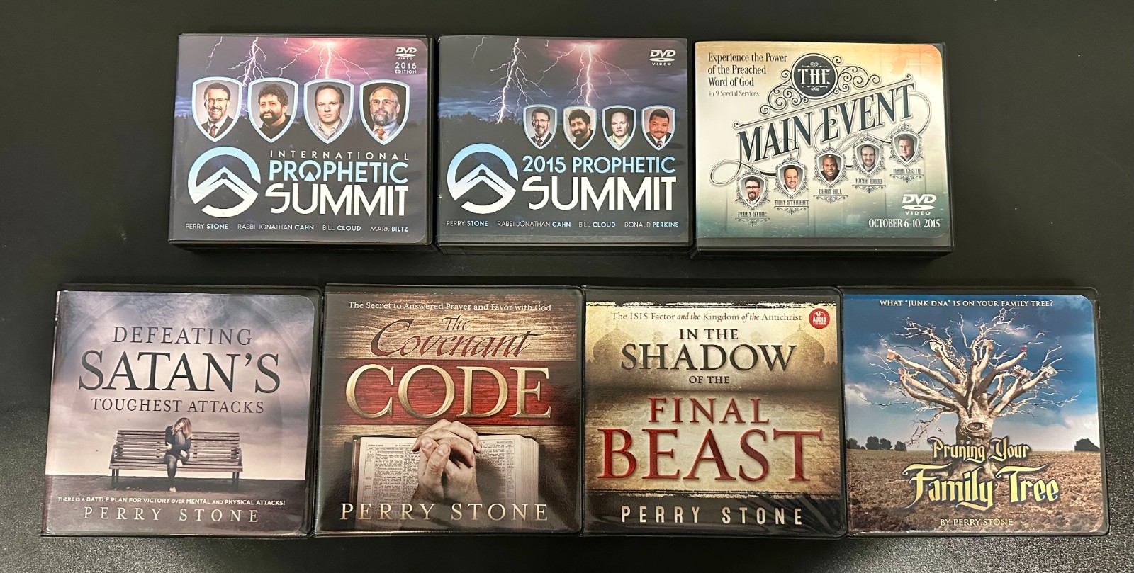 Perry Stone 3 DVD, 4 Audio CD Lot (Prophetic Summit, The Main Event, etc)