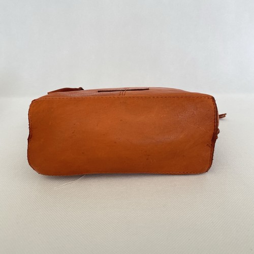 Marta Ponti Portugal Smooth Leather Flap Over Rustic Crossbody Bag Burnt Orange - Picture 8 of 18