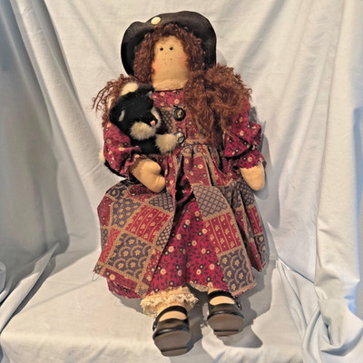 Raggedy Ann Doll with Cat 1996 Country Creations by Donna 21'' With Tag $49.99