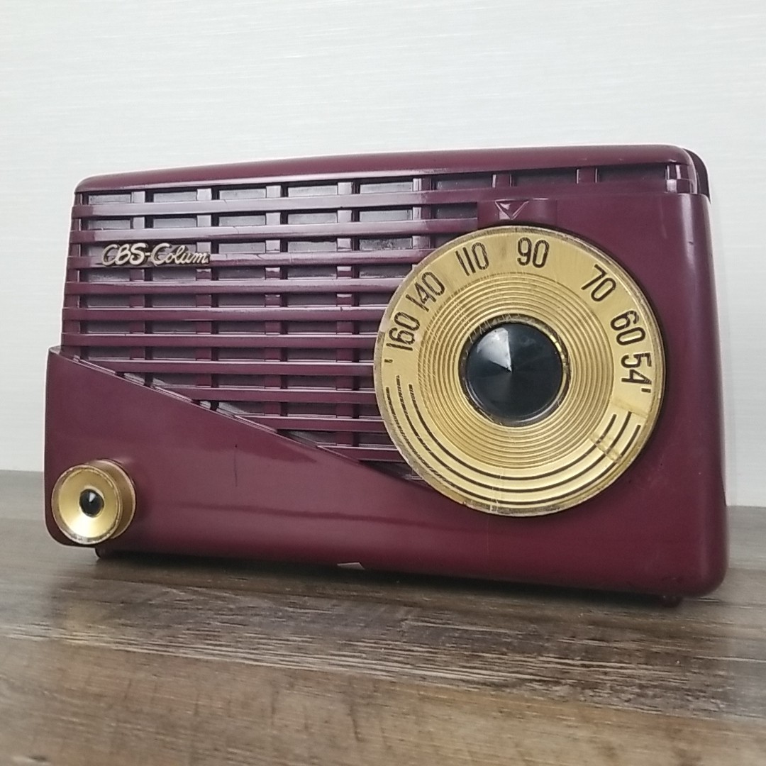 VTG BURGUNDY MAROON BAKELITE CBS COLUMBIA MODEL 517 VACUUM TUBE