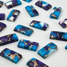  WHOLESALE RARE VIOLET COPPER TURQUOISE CABOCHON RECTANGLE SHAPE LOOSE GEMSTONE