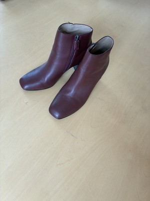 Eileen Fisher Never Worn Heel Boots In Distinct Brown Leather