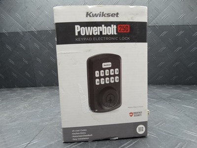 Kwikset Powerbolt 250 Black Single Cylinder Smart Lock Deadbolt with 10-Button