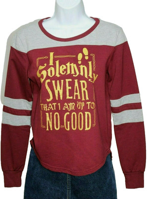 HARRY POTTER XS Sweatshirt I Solemnly Swear I am Up To No Good Gold Glitter
