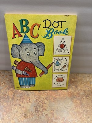 Vintage 1969 Whitman ABC Dot Book Kids Drawings By Vincent Fago 1 Page Used