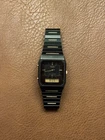 Vintage Seiko H601 Ana-Digi Black Gold Quartz Alarm Chronograph Watch