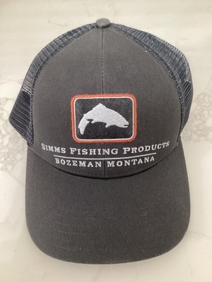 Simms Fishing fish Icon Trucker Hat Cap -  dark gray  Color - NEW!