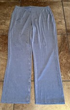 Travelers By Chico  s Slinky Knit Acetate Gray Straight Leg Pants Sz 1 8/10 Reg