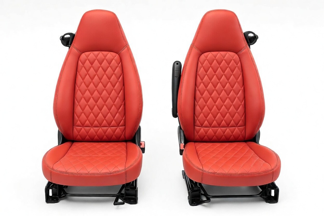 Sellerie et garniture siège SMART 451 ROUGE imperméable et compatible Airbag