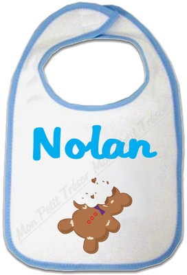 Bavoir Bébé Bleu Tampon Elu Frère de l'année - cadeau naissance famille