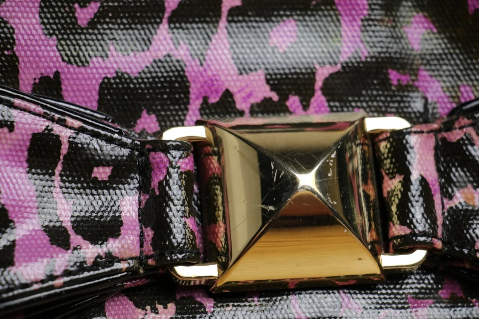 Bolso de mano grande púrpura Betseyville con tachuelas estampado de animales 15" Foto 4 de 4