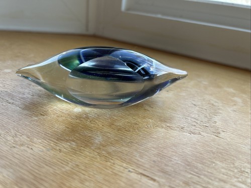 Hand blown glass Sailboat Blue Green Paperweight Nautical Display Sailing Boat - Picture 8 of 10