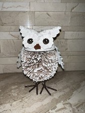 Winter Snow Owl Bird White Christmas Figurine