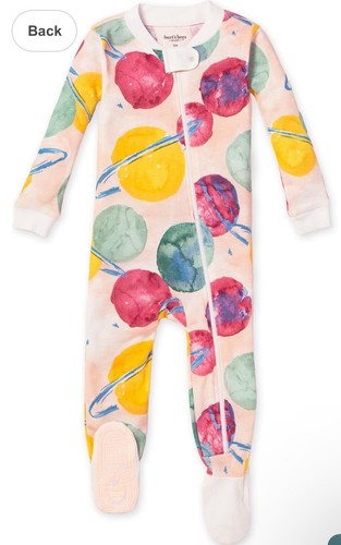 Burt’s Bees Baby Outerspace Organic Cotton Snug Fit Footed Sleeper 12 Months NWT