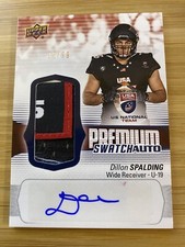 2018 Upper Deck USA Football Premium Swatch Auto Patch Dillon Spalding 12/99 