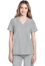 Cherokee WW Originals Scrubs Women's V-Neck Top CK953A GRY Grey Free Ship