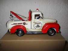 PickUp Abschleppwagen rot-wei&szlig; Nostalgie Blech Modell Antikstil 28 cm