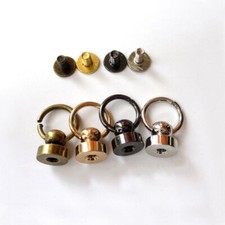 Ball Post with O-ring Rivet Stud Nail Round Head Screw Back For Leather Craft