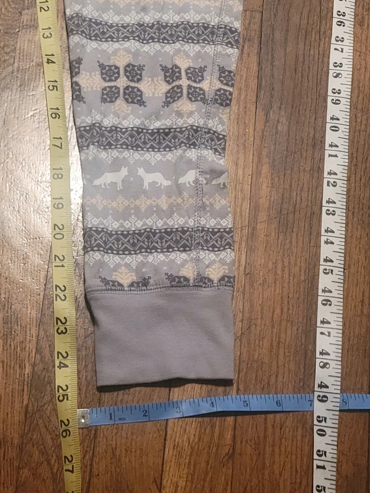 Traje de mujer talla M Union 1 pieza pijama Fair Isle estampado de zorro nórdico gris y blanco Foto 2 de 4