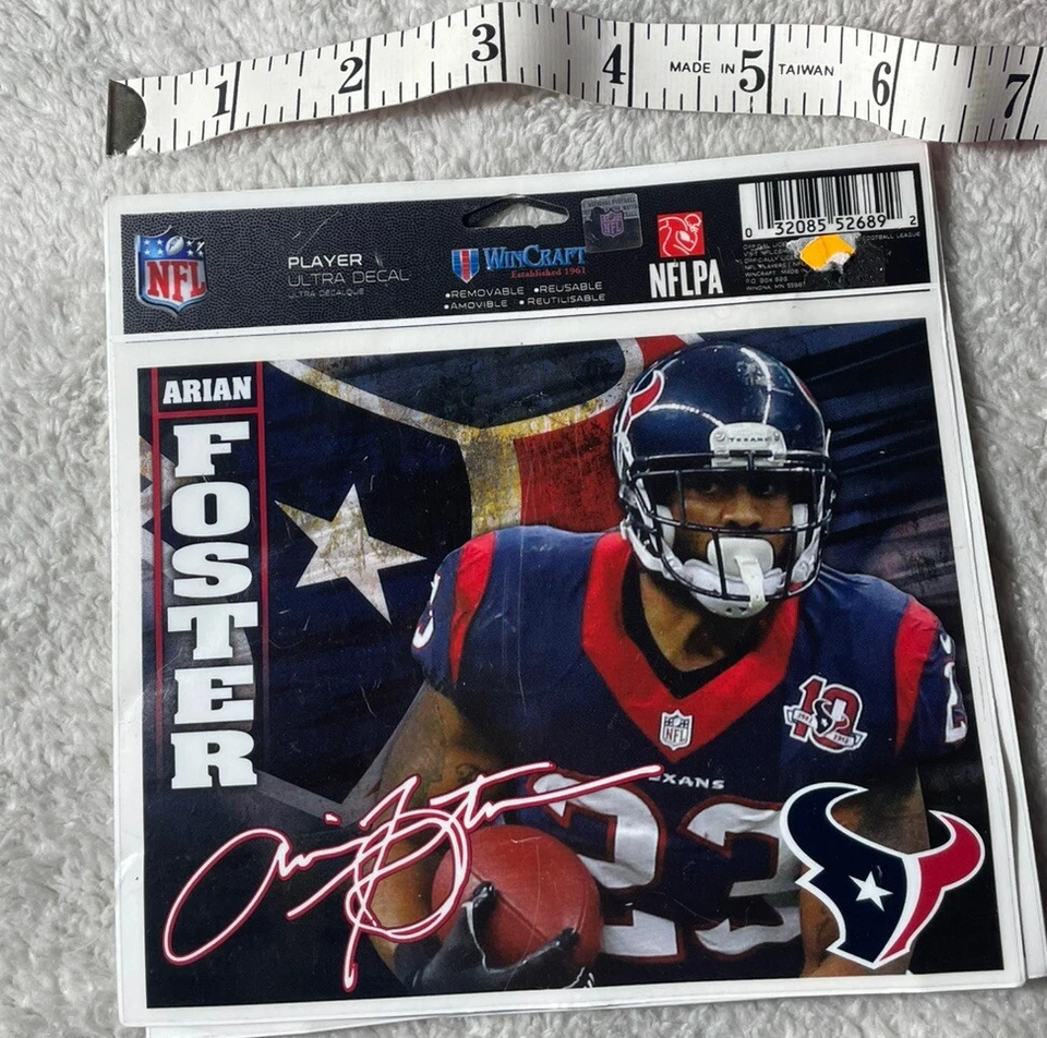 Lote de 5 calcomanías de pared de los Houston Texans auto pegatina Arian Foster reutilizables #23 Foto 2 de 4