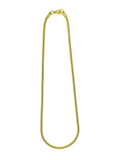 NUOVO!  Collana serpente donna in acciaio inox 316L/18 carati placcato oro 42cm x 3,2mm