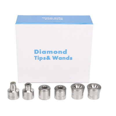 6Pcs Stainless Steel Replacement Diamond Microdermabrasion Dermabrasion Tips