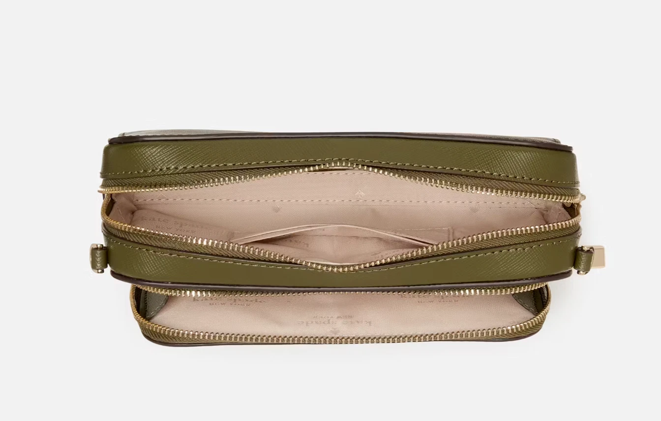 Nuova alga a tracolla Kate Spade Staci doppia zip intorno con sacchetto antipolvere