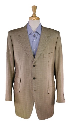 VTG BRIONI 3-Button Wool Luxury Suit Jacket Made In Italy 42R Blue