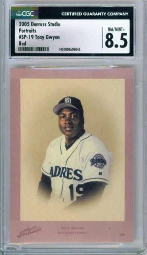 2005 Donruss Studio Portraits "Red" #SP-19  TONY GWYNN Padres 20/50 -- CGC 8.5