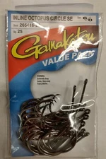 Gamakatsu Octopus Inline Circle SE Saltwater Hooks 6/0 (25 Pack)