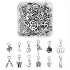 1Box 72pcs Alloy Large Hole European Dangle Charms  Alloy European Dangle