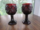 Avon Cape Cod Red Ruby Glass Wine Goblet Stemware 4 1/2" Set of 2 — photo 1