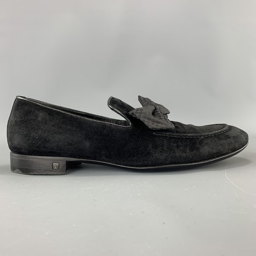 LOUIS VUITTON Talla Ee. Uu. 9 / GB 8 ante Negro sin Cordones Lazo Mocasines - Imagen 3 de 7