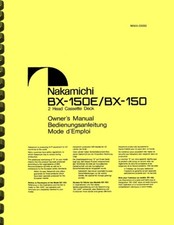 Nakamichi BX-150E BX-150 Cassette Deck Owner's Manual AND Service Manual