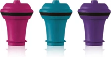 Vacu Vin Wine Saver Vacuum Stoppers - Set of 3 - Multicolor - for Wine Bottles -