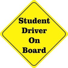 10in x 10in Student Driver On Board Sticker Car Truck Vehicle Bumper Decal
