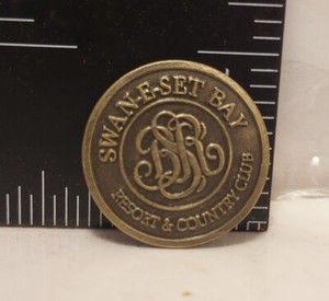 Swan-E-Set Bay Resort Country Club Golf Ball Marker Metal Course Magnetic