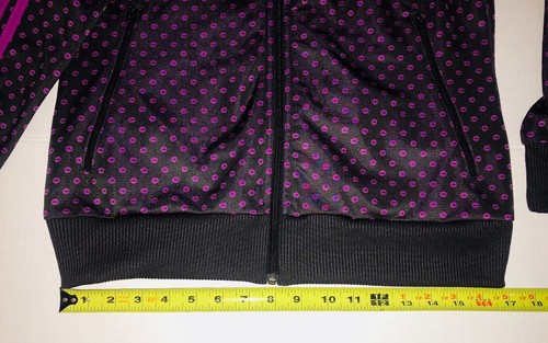 ADIDAS Originals Firebird Lips Track Jacket zip valentines purple black women S - Picture 5 of 11