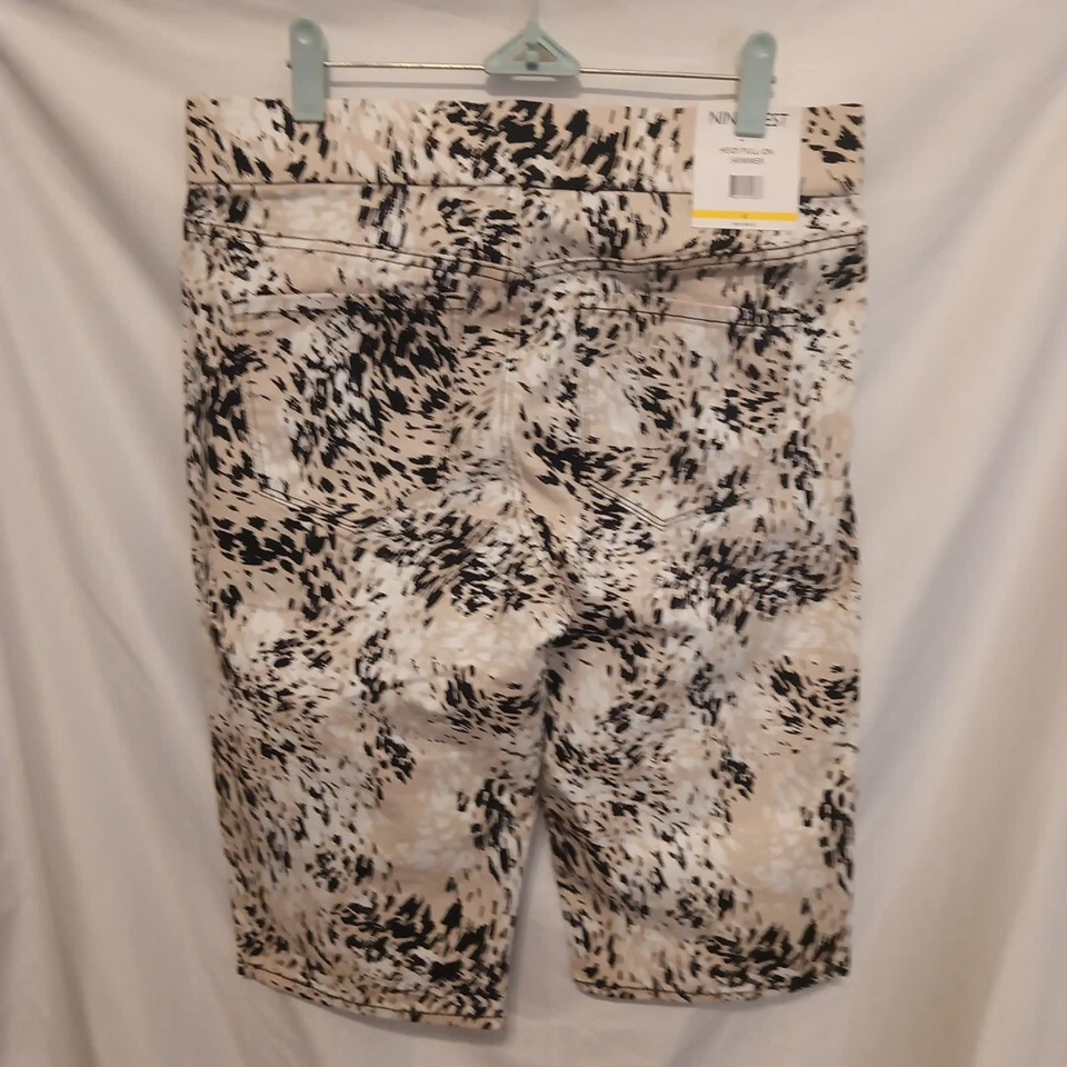 Pantalones Cortos Nine West Heidi Pull On Bermudas Skimmer Mujer Talla 8 Negro Crema Foto 4 de 4