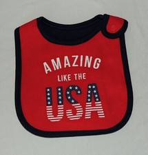 NEW Baby First 4th of July Bib Amazing Like USA Patriotic Flag Day Memorial Day