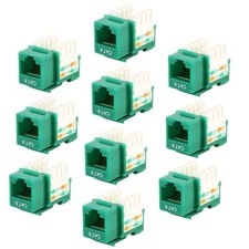 10x Cat6 RJ45 Network Keystone Jack Punch Down 10 Pack Green For Wallplate/Panel