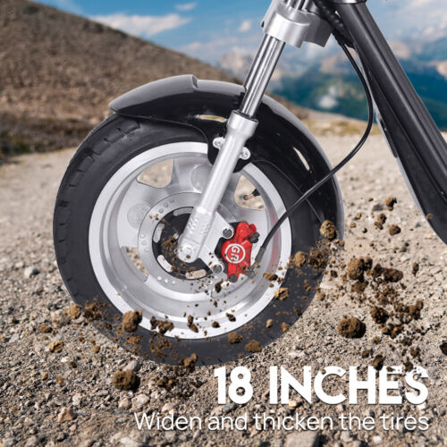 Black 18" Adult Electric Tricycle 3 Wheel Bike Cruiser Electric scooter Fat Tyre - Picture 13 of 25