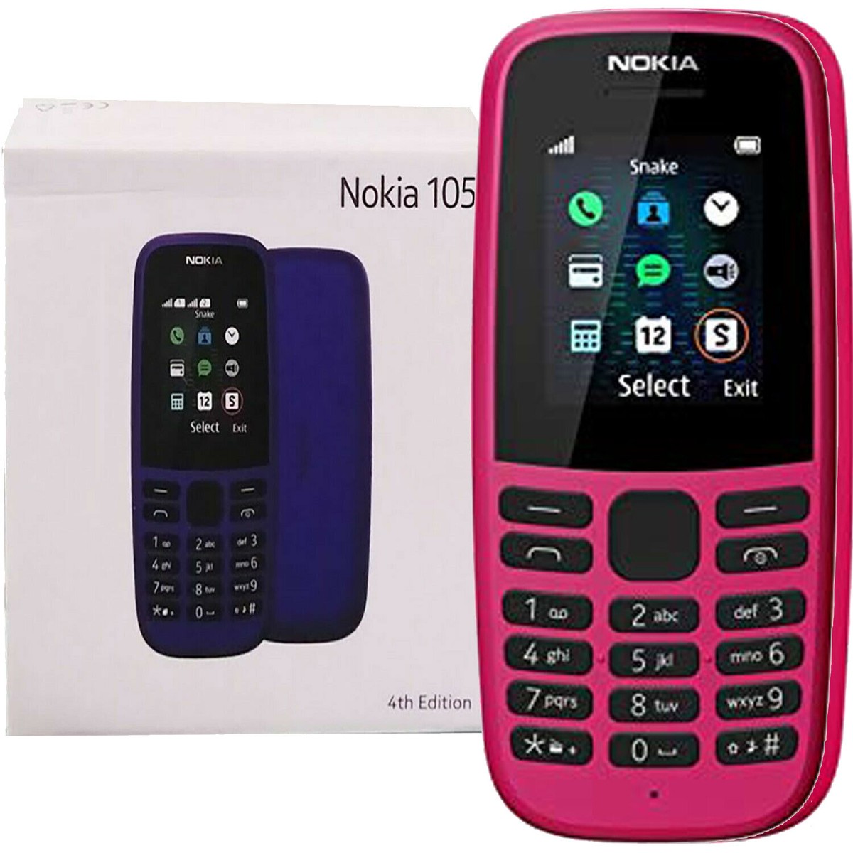 Nokia 105 (2019) Pink 4MB + 4MB Single-SIM Factory Unlocked 2G GSM