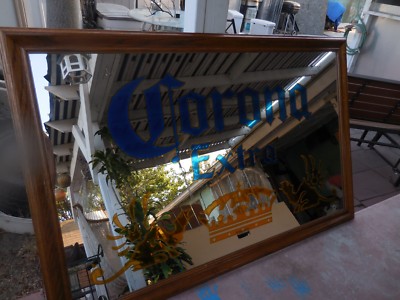 vintage Large CORONA EXTRA Bar Beer Glass Mirror Sign 51.5'' X 33.5'' Barton Beer