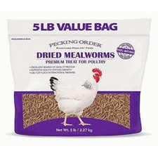 Pecking Order Dried Mealworms Backyard Chicken Treat, 5 lb. Poultry Feed  Treat
