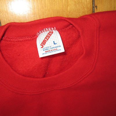 トップス 80s JERZEEZ red sweatshirt made in USA vintage L '80s RUSSELL JERZEES RED USA made CREW NECK