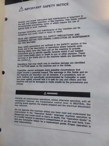 Caterpillar Maintenance Manual 120G And 130G Motor Graders SEBU5215-06 - Picture 6 of 9