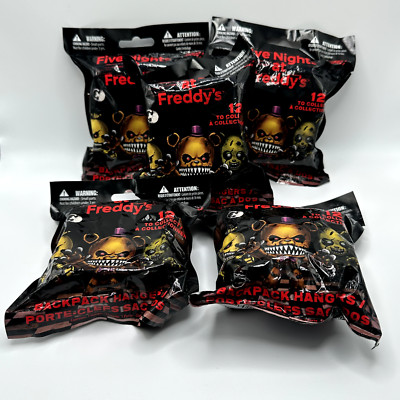   FNAF Series 2 Backpack Hangers - Lot of 5! Collect All Creepy Characters!  