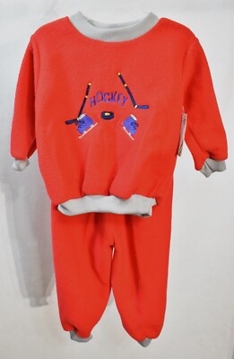 Basic Editions Hockey Shirt Pants Fleece Outfit Size 24 Months Boy's